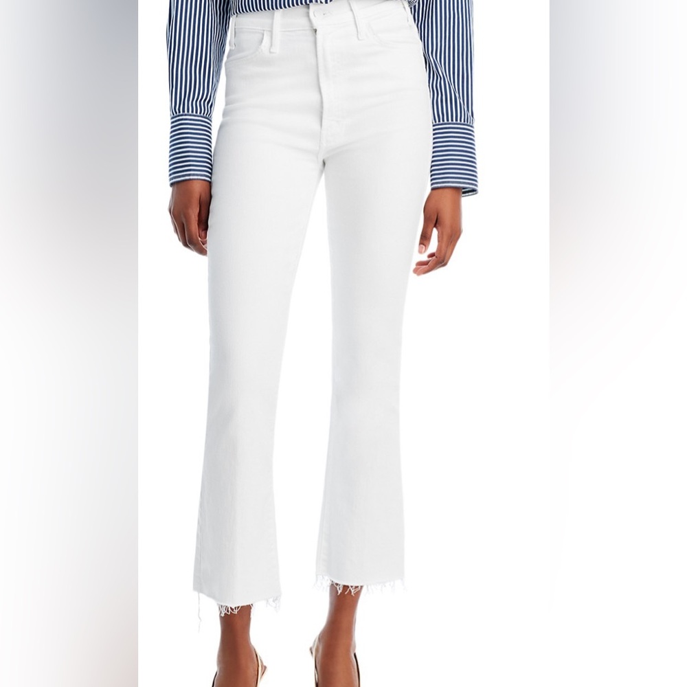 MOTHER White Cropped Ankle Jeans